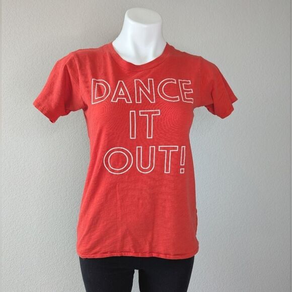 J. Crew Red Graphic T-Shirt - Dance It Out - Picture 1 of 6